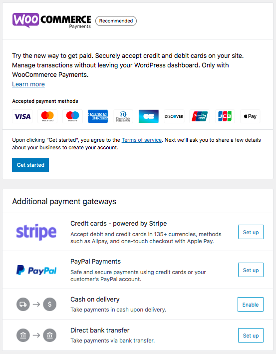 Pagamentos woocommerce