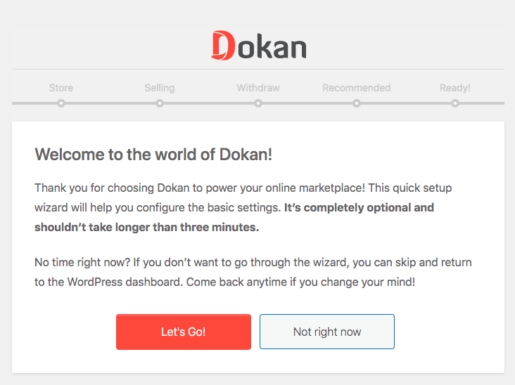 Processo de instalação do dokan