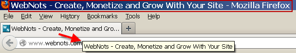 Title Tag Shown in Browser - Firefox